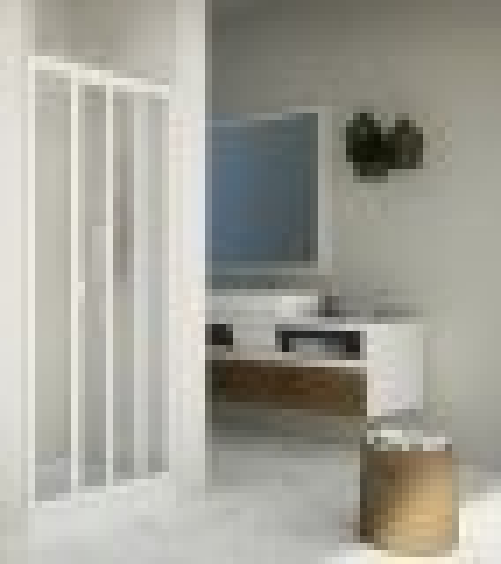 Porta doccia nicchia box scorrevole in acrilico opaco e pvc bianco Duest Bianco,130 cm,Acrilico a bolle effetto bagnato opaco