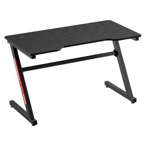 HOMCOM Scrivania Gaming Moderna per Camera o Ufficio con 2 Fori Passacavi, 120x60x73cm - Nero
