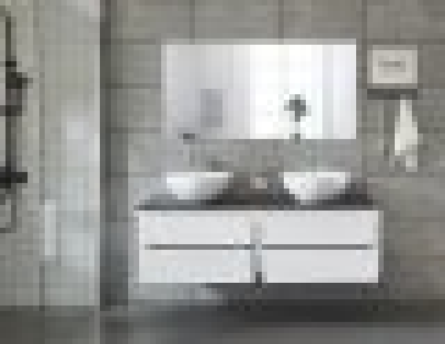 Mobile bagno sospeso doppio lavabo appoggio specchio 150cm Drontes Sicorage