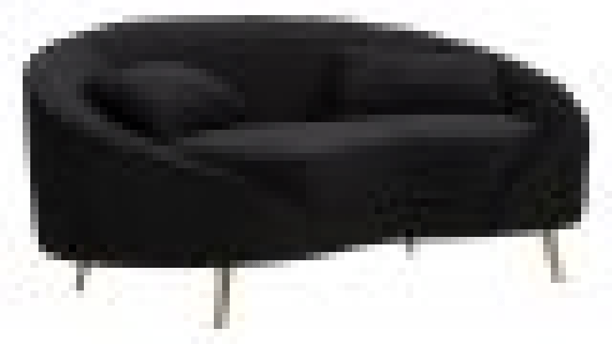 Divanetto 2 Posti con Cuscini Nero cm 148X84X68 - OSLO