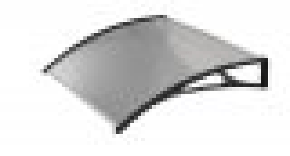 Pensilina tettoia, abs nero, policarbonato alveolare trasparente 120x100cm da esterno Fredi