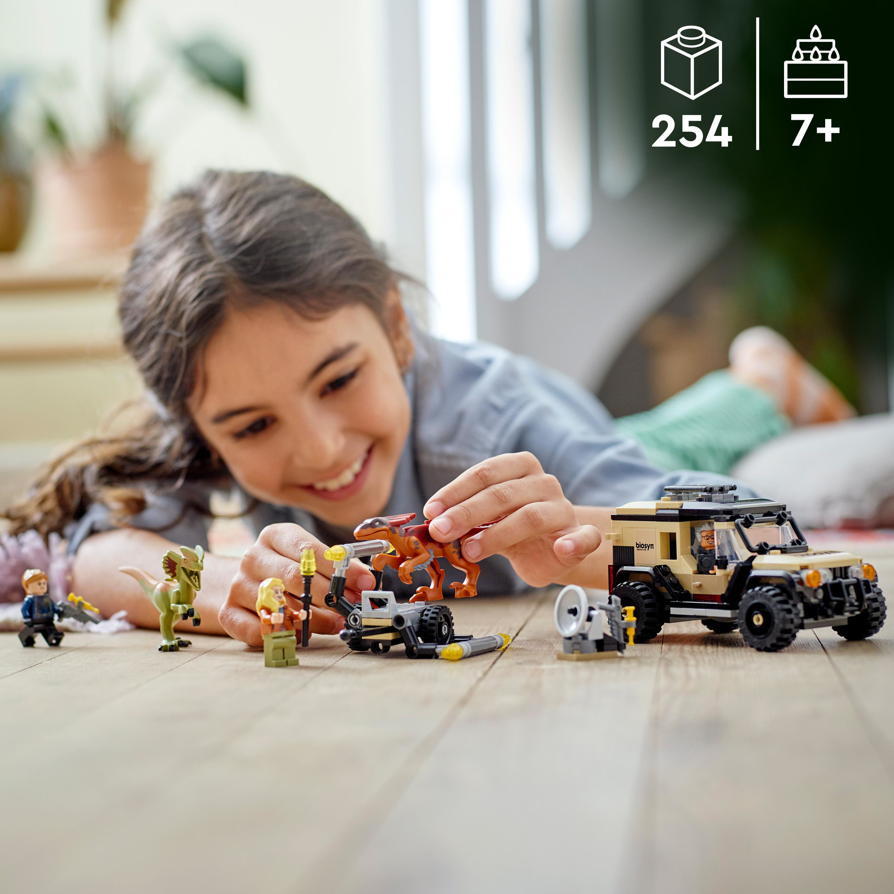 LEGO Jurassic World 76951 Trasporto del Piroraptor e del Dilofosauro, Giochi per Bambini di 7+ Anni LEGO Jurassic World Trasporto del Piroraptor e del