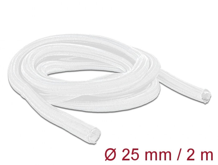 DeLOCK Manicotto intrecciato con chiusura automatica 2 m x 25 mm bianco