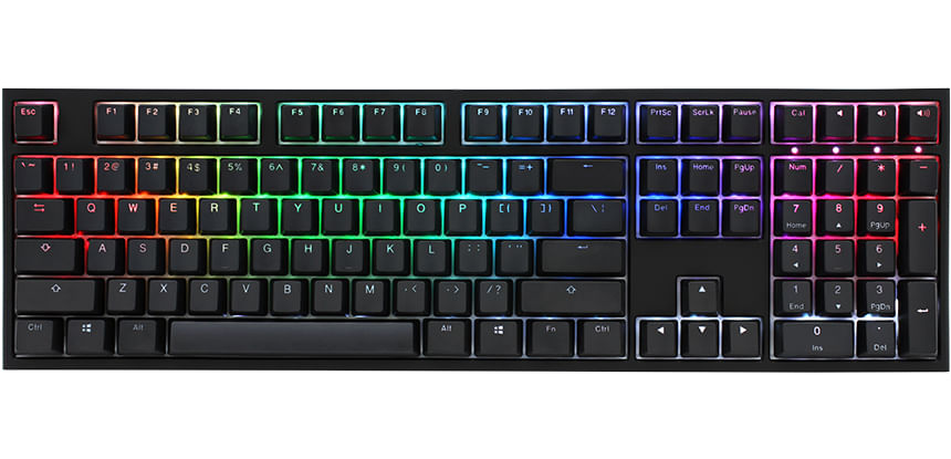 DuckyChannel International Tastiera da gioco PBT retroilluminata Ducky One 2 MX Speed Silver LED RGB - nera (DKON1808ST Ducky ONE 2 RGB tastiera Gamin