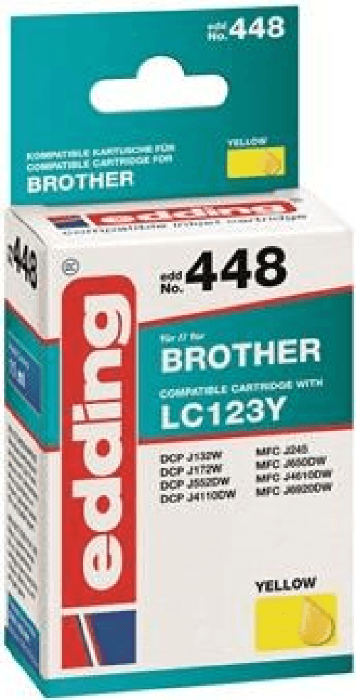 Edding cartuccia per stampante edding EDD-448 gialla compatibile con Brother LC-123Y Edding EDD-448 cartuccia d'inchiostro 1 pz Compatibile Giallo