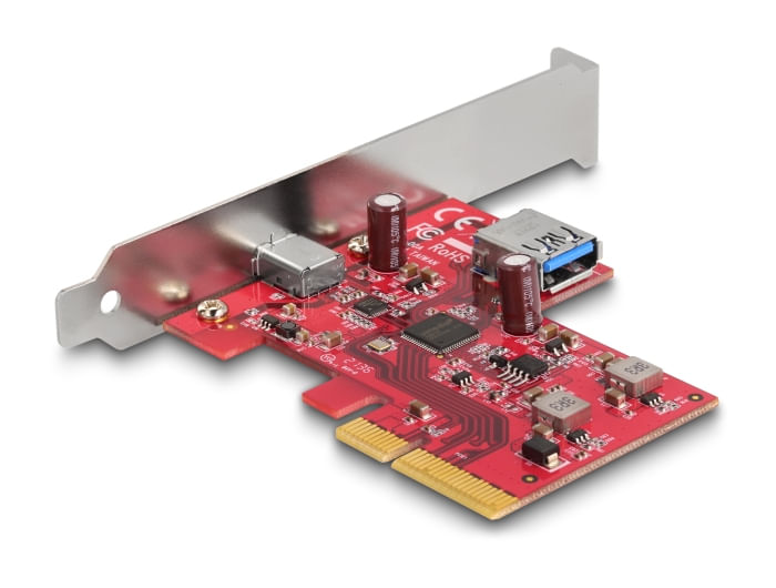 DeLOCK Scheda PCI Express x4 per 1 x USB 10 Gbps USB Type-C femmina interno + 1 x USB 10 Gbps Tipo-A femmina - Form Factor a Basso Profilo