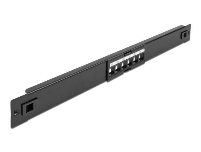Delock Pannello patch trapezoidale da 19" a 6 porte senza attrezzi DeLOCK Pannello patch Keystone da 19′′ a 6 porte senza utensili