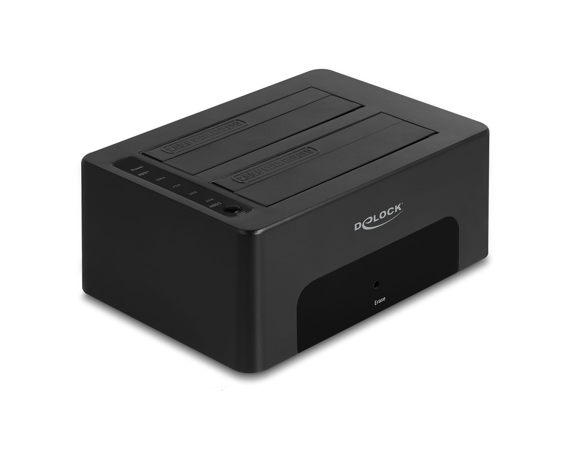 DeLOCK Doppia docking station USB per 2 x HDD / SSD SATA con funzione di clonazione e cancellazione