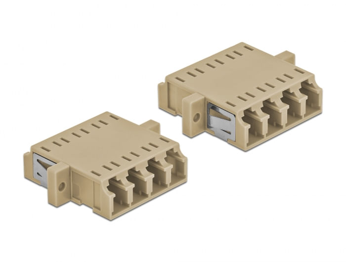 DeLOCK - Accoppiatore di rete - LC Multi-Mode (W) a LC Multi-Mode (W) - fibra ottica - OM1/OM2 - beige (confezione da 2) DeLOCK Accoppiatore in fibra