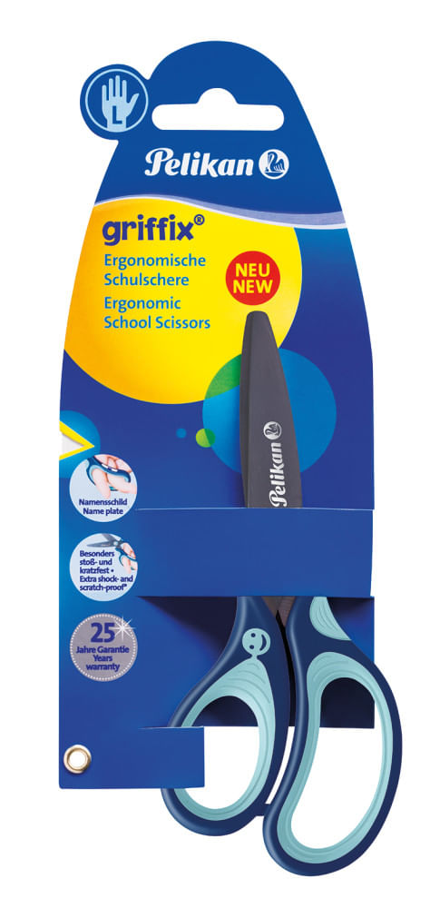 Pelikan Forbici Pelikan Forbici Pelikan griffix blu li 14 cm blu-azzurro Pelikan SC1LB Forbici per attività manuali Taglio a zig zag Blu