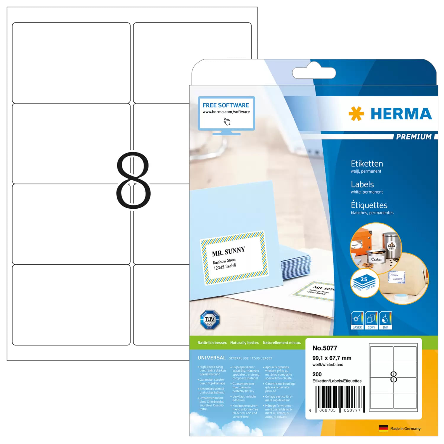 HERMA Etichette per indirizzi HERMA 5077 991 x 677 mm bianche