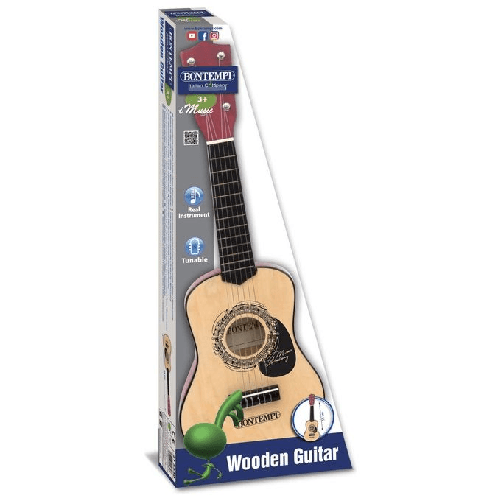 Bontempi Chitarra Classica in Legno da 55cm con 6 Corde per Iniziare a Suonare Bontempi Wooden Guitar with 6 strings