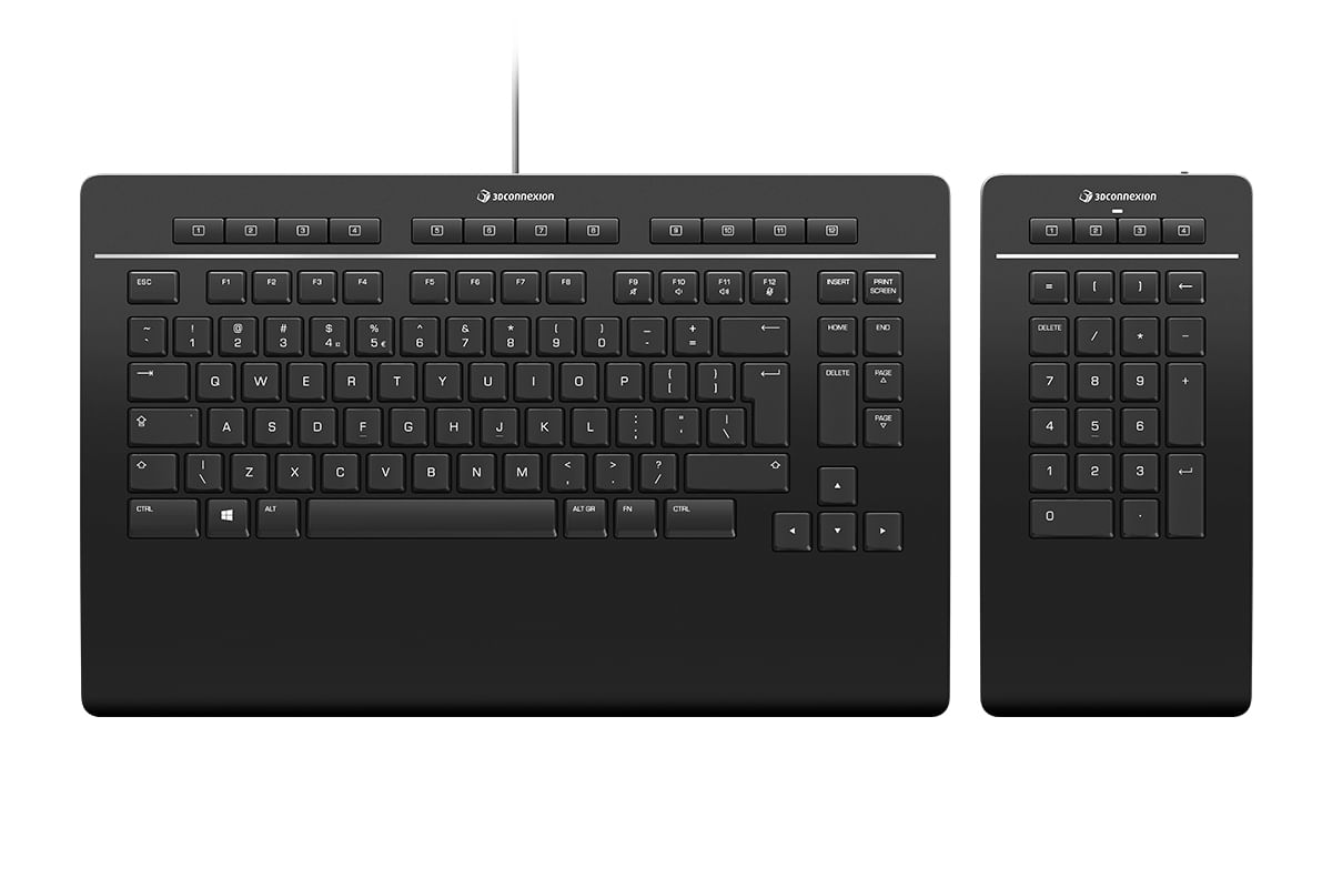3Dconnexion Keyboard Pro with Numpad tastiera USB RF Wireless Bluetooth QWERTZ Svizzere Nero (3DCONNEXION KEYBOARD PRO 3Dconnexion Keyboard Pro with
