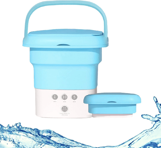 Mini Lavatrice Pieghevole Portatile 8L, Lavatrice Tubo di Scarico Biancheria Intima, da Viaggio, Campeggio, Dormitori, Università