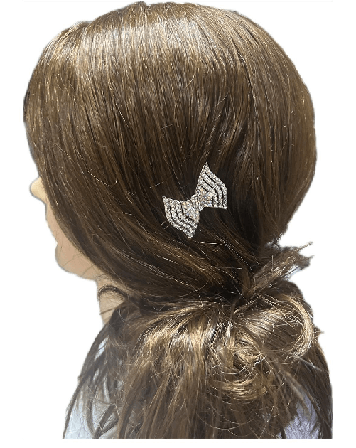Fermaglio con strass a fiocco