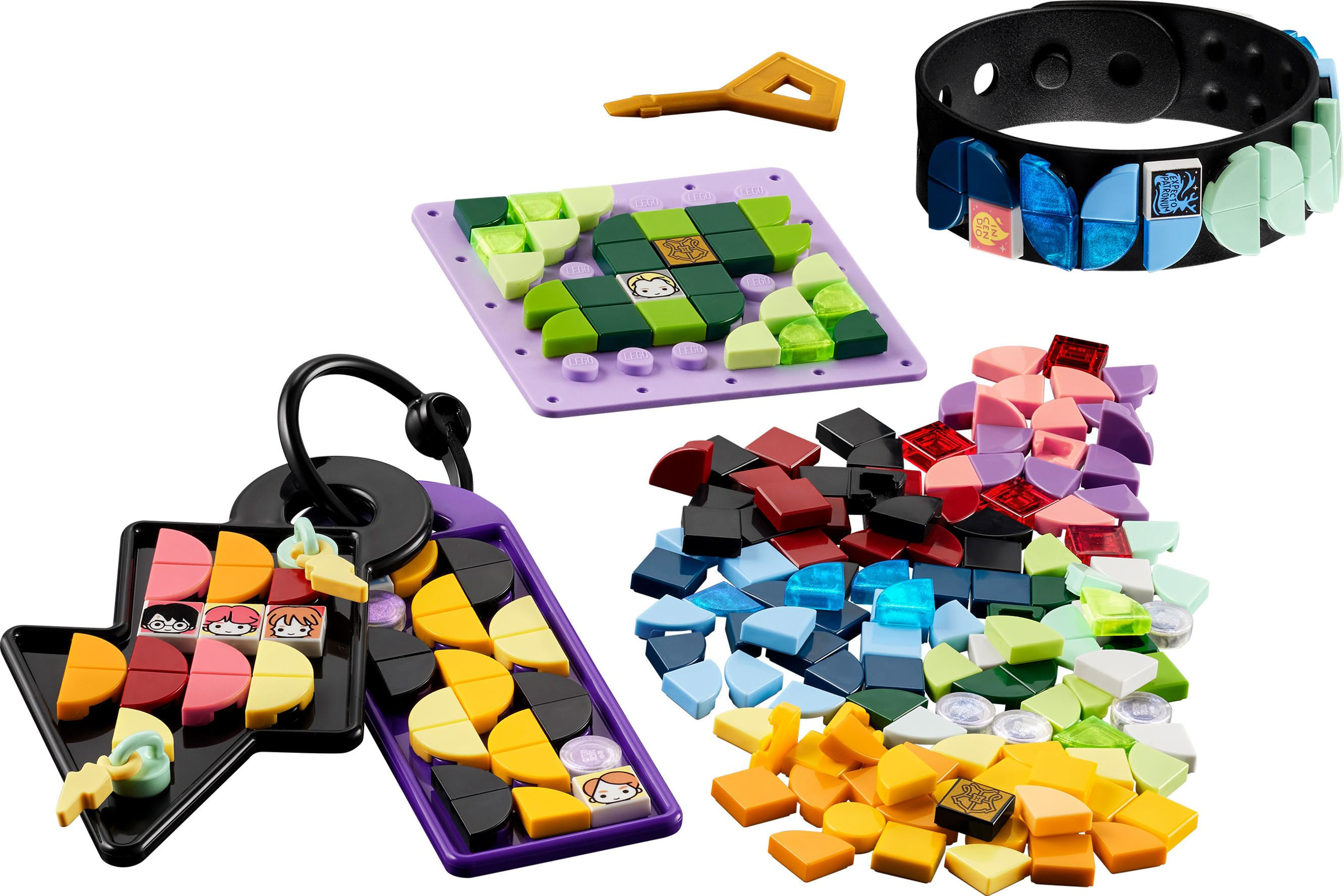LEGO DOTS 41808 Pack Accessori Hogwarts, Kit Fai da Te a Tema Harry Potter per Creare Braccialetti