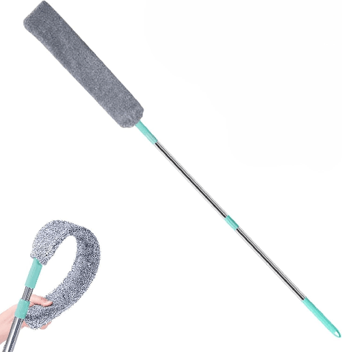 Spolverino in Microfibra Cattura Polvere con Asta Allungabile, Telescopica Flessibile