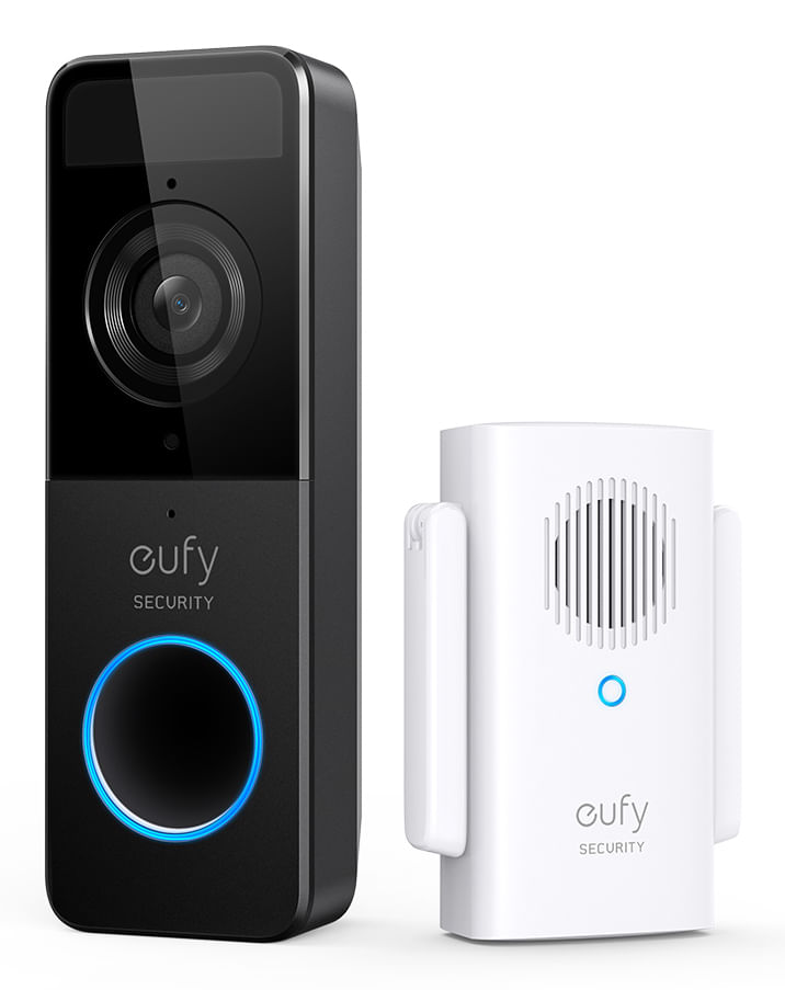 Eufy Security, kit videocitofono, risoluzione 1080p, batteria per 120 giorni, zero costi mensili Eufy Video Doorbell 1080p Nero, Bianco