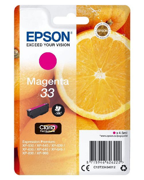 Epson Oranges Cartuccia Magenta T33 Claria Premium