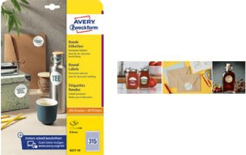 Etichette identificative AVERY Zweckform diametro 20 mm rotonde adesive permanenti carta non patinata - 1 pezzo (6222-10