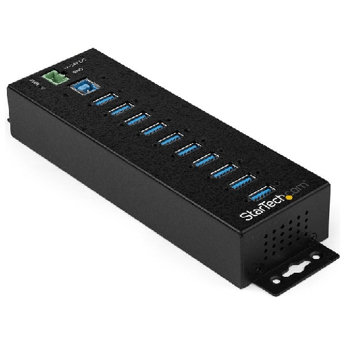 StarTech.com Hub USB 3.0 industriale a 10 porte con adattatore di alimentazione - Protezione contro le sovratensioni 10-P INDUSTRIAL USB 3.0 HUB W/ EX