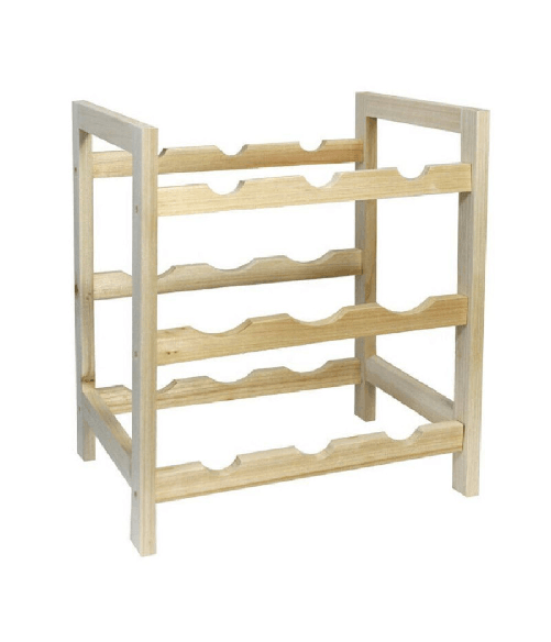 Trade Shop Traesio-cantinetta Portabottiglie Legno 9 Posti Cantina Bottiglie Di Vino Da Terra - Colore Legno Chiaro
