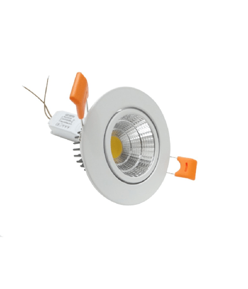 Trade Shop Traesio-faretto Led Cob Incasso Molle Alette Cornice Bianca Luce Bianco Calda Fredda 5 W - Colore Bianco Caldo