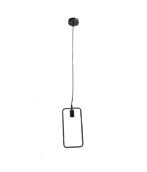 Trade Shop Traesio-lampadario Soffitto A Sospensione Rettangolare Lampada Moderna Attacco E27 B35-q - Colore Nero