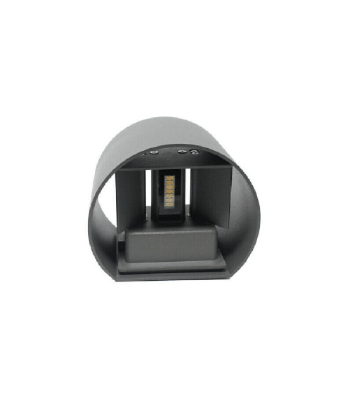 Trade Shop Traesio-applique Parete Muro Grigio 28 Led 12 Watt Ip55 Luce Fredda Calda Up & Down Es44 - -bianco Caldo - Colore Bianco Freddo
