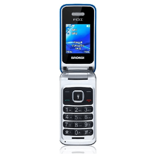 Brondi Fox 4,5 cm (1.77") 74 g Blu, Argento Telefono cellulare basico
