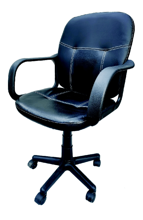 CRO Sedia da scrivania in similpelle regolabile in altezza con meccanismo a gas - con braccioli in PP - con base e rotelle in nylon