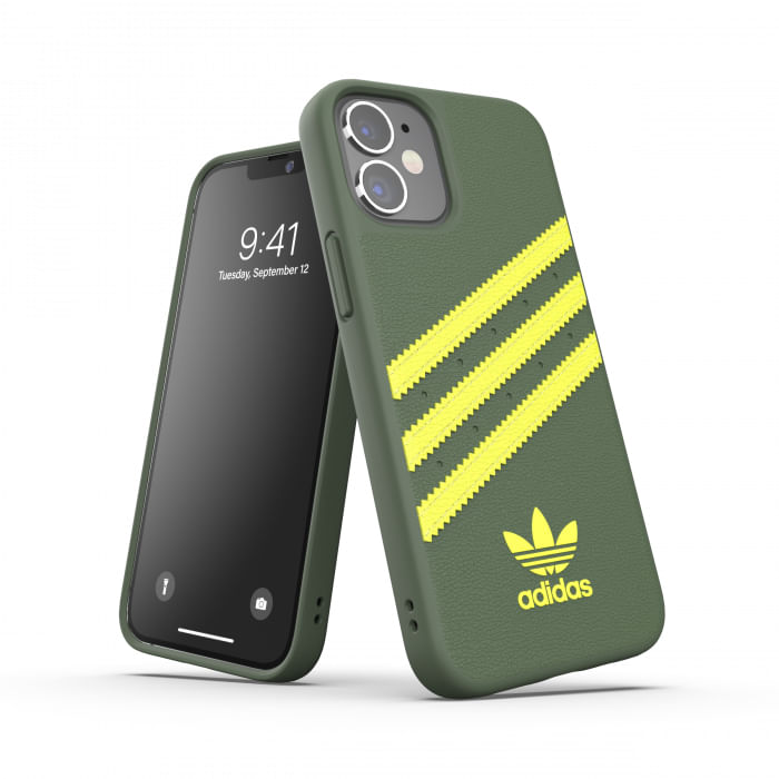 Adidas 42253 custodia per cellulare 13,7 cm (5.4") Cover Verde, Giallo Adidas Samba Cover per iPhone 12 Mini Verde-Giallo