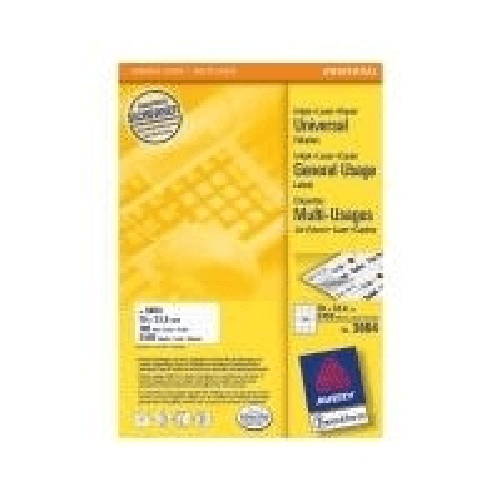 Avery Zweckform Avery Universal Labels, White 70x33,8mm etichetta autoadesiva 2400 pz Avery Universal Labels, White 70x33,8mm etichetta autoadesiva 24