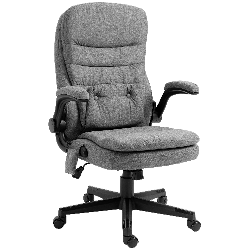 Vinsetto Poltrona da Ufficio Massaggiante ad Altezza Regolabile, 68.5x72x109-119cm, Grigia