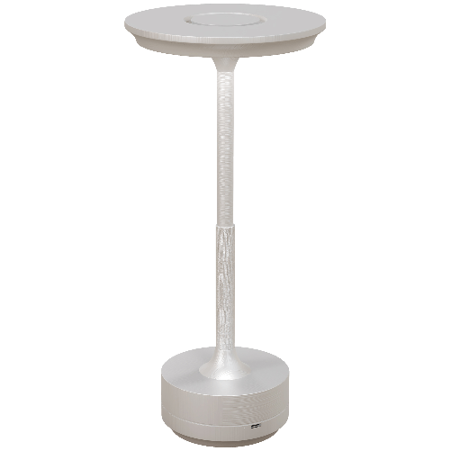 HOMCOM Lampada Senza Filo Touch Luce LED 3 Tonalità e Batteria Ricaricabile, Ø13x28.5cm, Argento