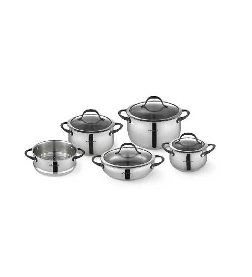 Tognana,Emozioni Gourmet, batteria di pentole 9 pezzi in acciaio adatto ad induzione Tognana Porcellane Batteria Di Pentole 9 Pezzi