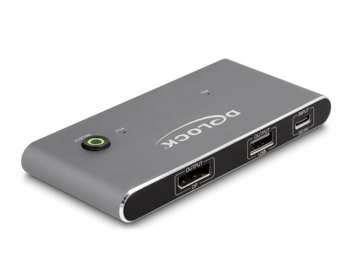 DeLOCK Switch KVM USB-C per DisplayPort 8K 30 Hz con USB 2.0