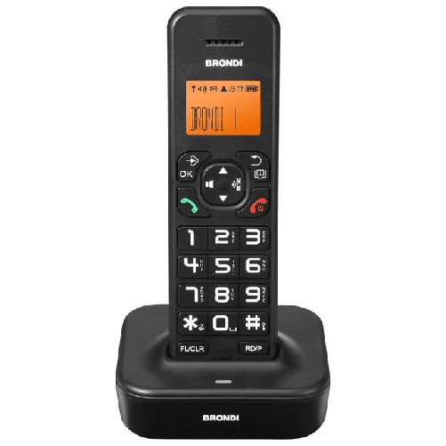 Brondi Bravo Star Cordless Ampio Display 50 Memorie ID chiamante Vivavoce Nero Brondi Bravo Star Telefono DECT Identificatore di chiamata Nero