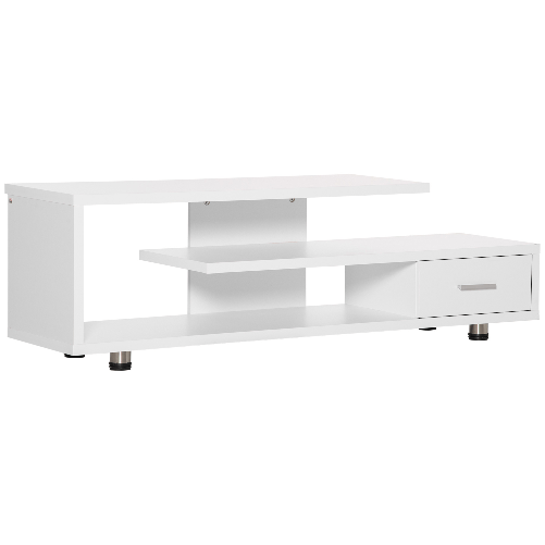 HOMCOM Mobile TV Moderno per TV fino a 65", Mobile TV Aperto in Truciolato con Cassetto, 135x35x41.7 cm