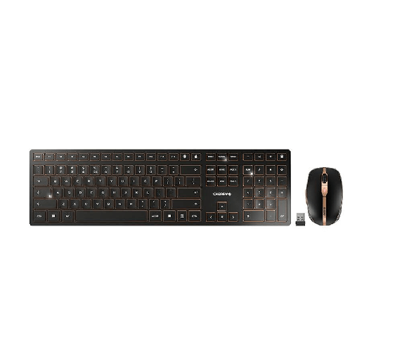 CHERRY DW 9000 SLIM tastiera Mouse incluso Universale RF senza fili + Bluetooth QWERTY Inglese US Nero