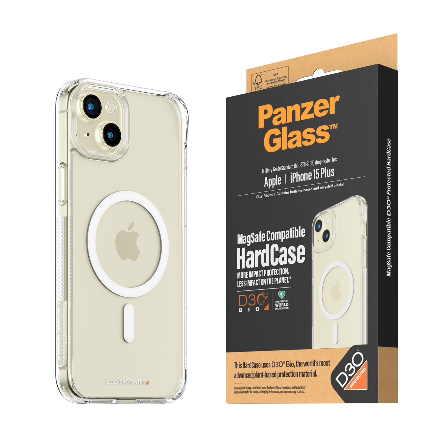 PanzerGlass Cover MagSafe Compatibile con D3O iPhone 15 Plus