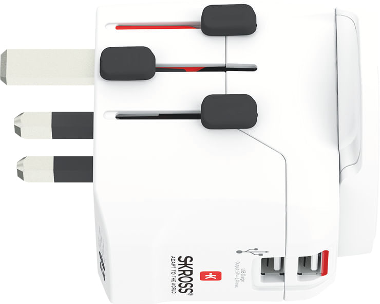 Skross Spina country SKROSS Pro Light USB World (2xA) bianca Skross PRO Light USB (2xA) - World Bianco