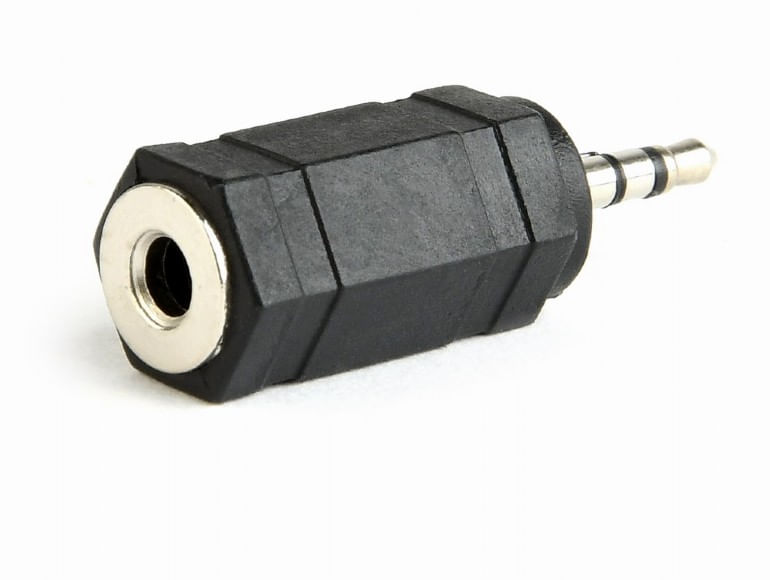 TECHMADE CONVERTITORE JACK MASCHIO 25" FEMM. 35" A-25M-35F Gembird A-2.5M-3.5F cavo audio 2.5mm 3.5mm Nero