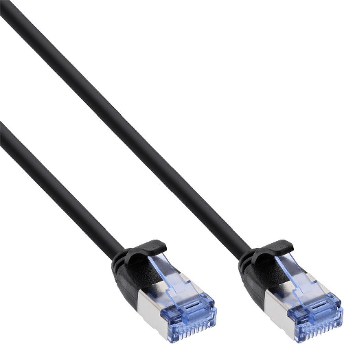 InLine Cavo Rete Lan, U/FTP Slim, Cat.6A, nero, 0,5m