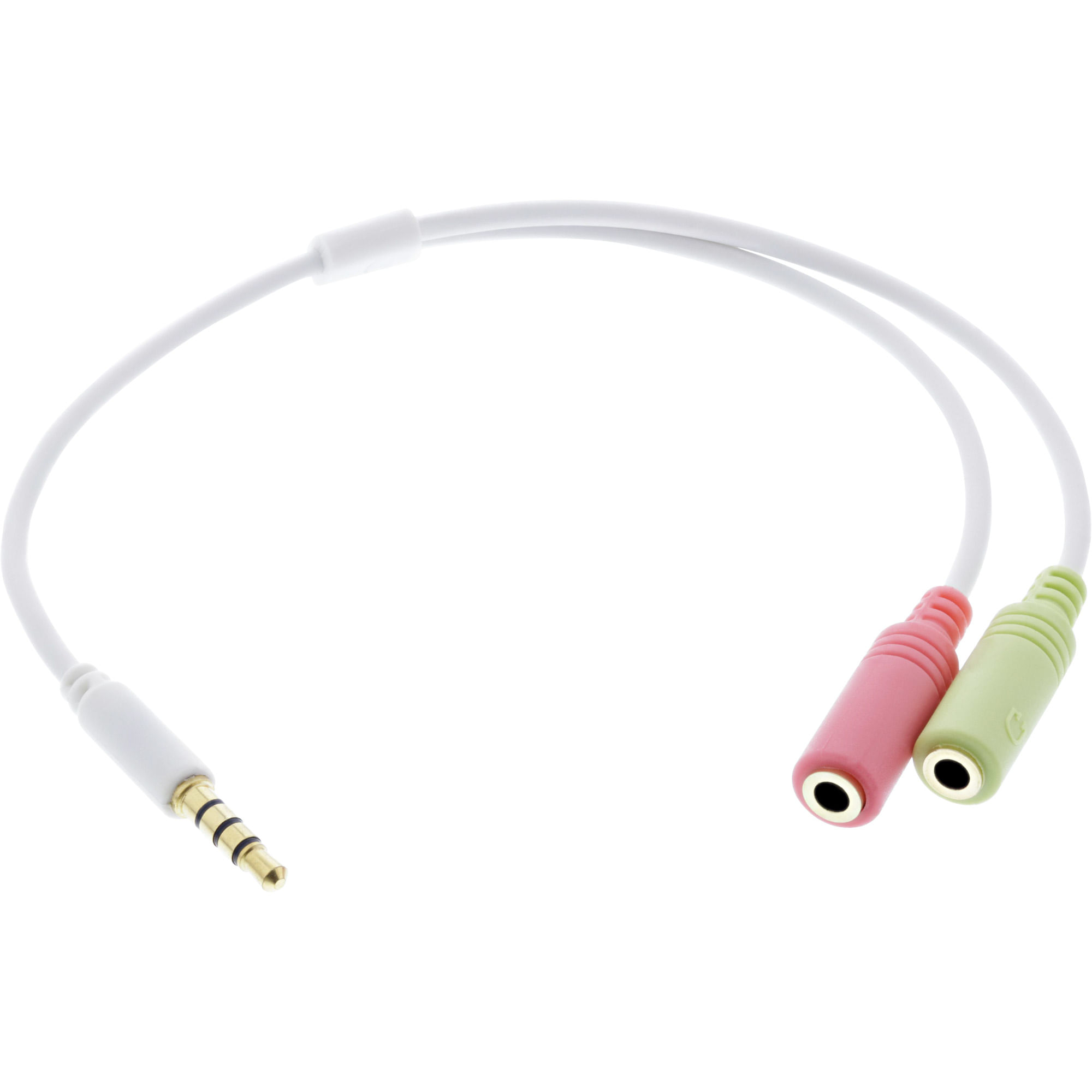 InLine Cavo adattatore per cuffie - spina da 35 mm a presa 2x35 mm - bianco - 015 m InLine Cavo Audio Y Jack 3,5mm M a 2x Jack 3,5mm F, 4pin CTIA, 0,1
