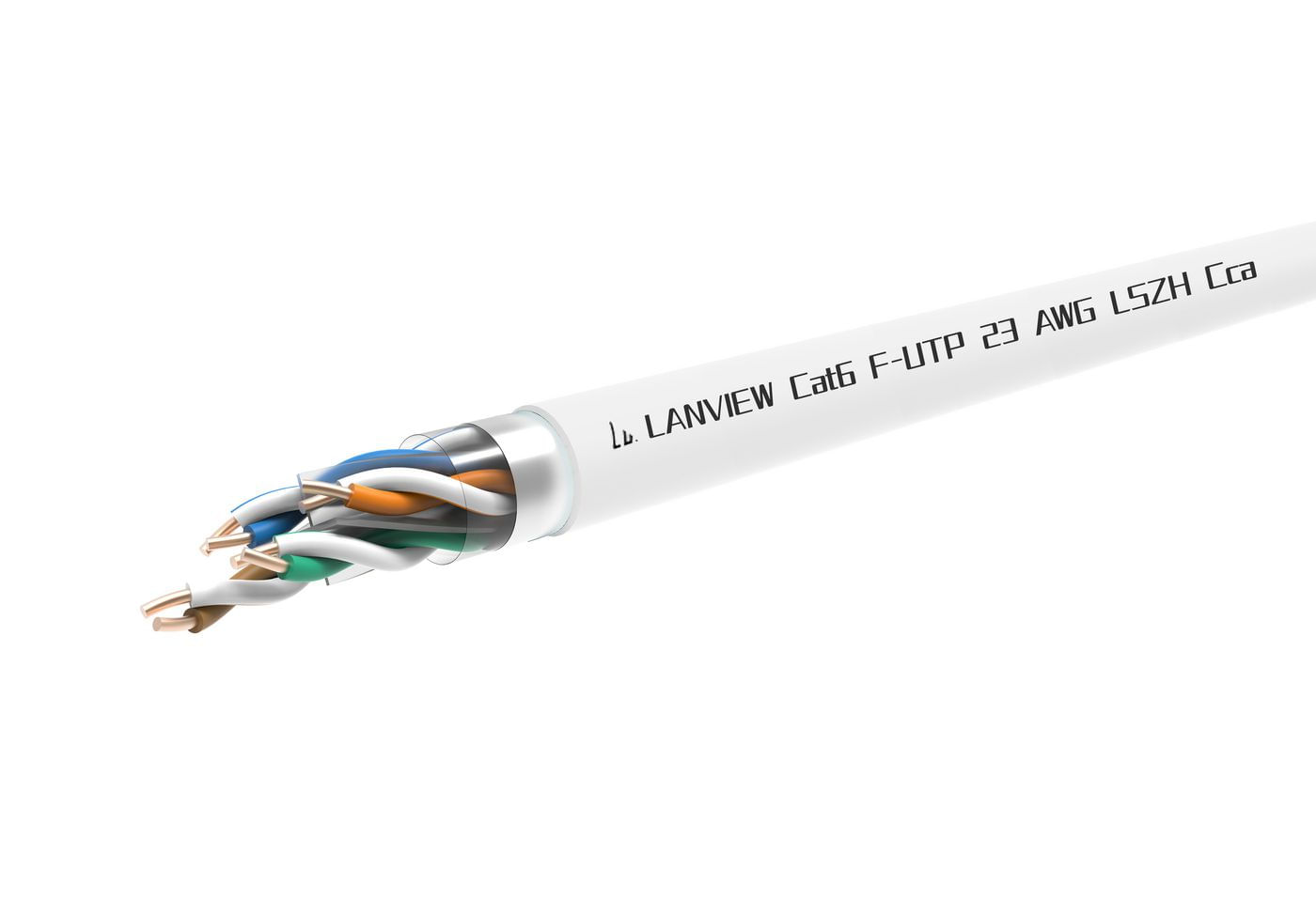 Lanview Cavo di rete Cat6 F-UTP 4x2xAWG23 LSZH bianco 305m Lanview LVN122160 cavo di rete