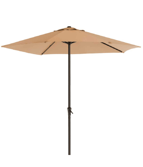 Trade Shop Traesio-ombrellone Rotondo Da Giardino Palo Centrale Con Chiusura A Carrucola Antivento - Grigio