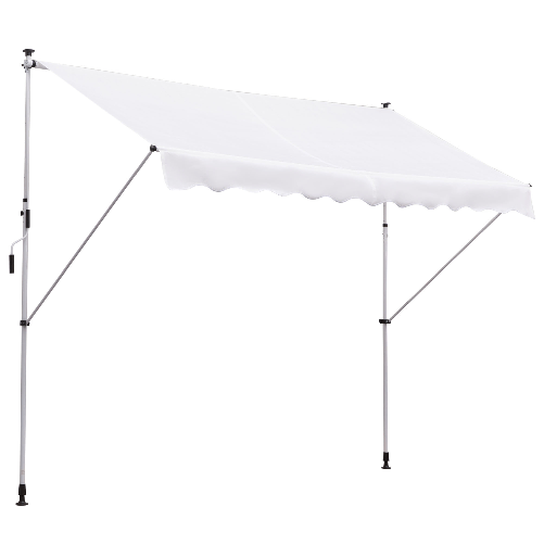 Outsunny Tenda da Sole a Bracci 3x1.5m con Manovella e Struttura Telescopica, Bianco