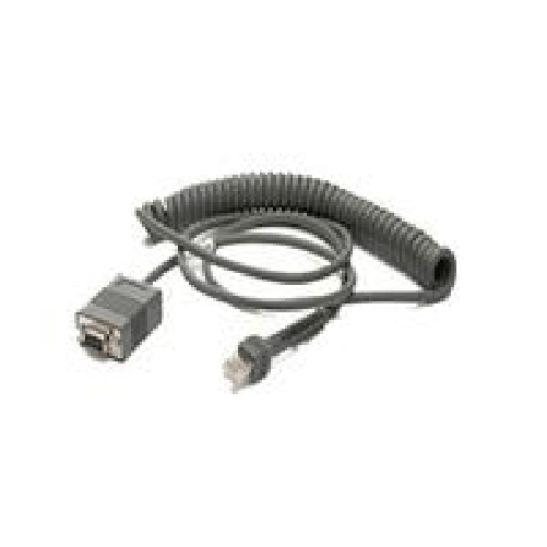 Zebra RS232 Cable cavo di segnale 27 m Grigio (RS232 CBL STD-DB9F TXD2 - 9FT COILED) Motorola RS232 Cable cavo di segnale 2,7 m Grigio
