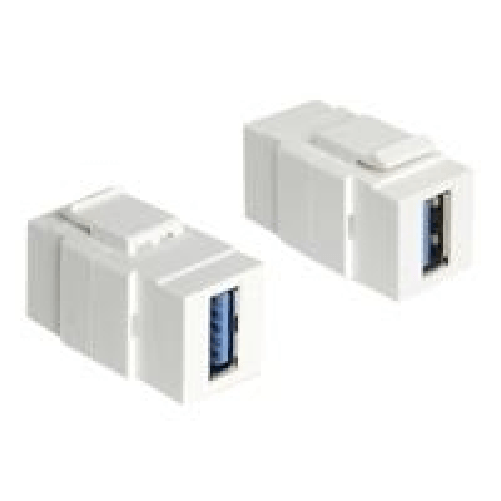 Delock Modulo Keystone USB 3.0 A femmina USB 3.0 A femmina bianco DeLOCK USB3.0 A f/f